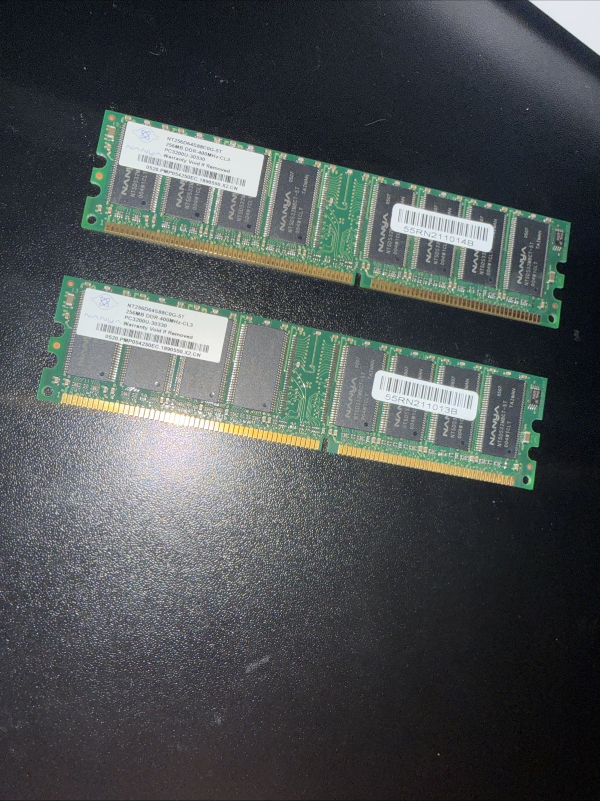 (2x)NANYA NT256D64S88B1G-5T MEMORY  256MB DDR 333mhz CL2.5 PC2700U