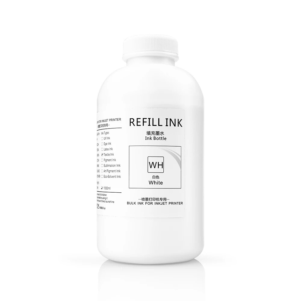 1000ml White Textile Ink for Epson Surecolor F2000 R1390 XP600 4880 4800 DX5 DX7