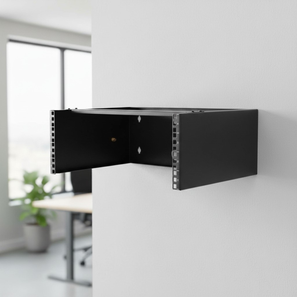 4U Wall Mount Rack - Cold-Rolled Steel, 44lbs Capacity, Cable Managed