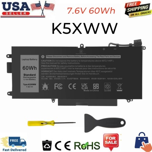 ✅LOT K5XWW Battery for Dell Latitude 13 7389 7390 5289 2-in-1 Series 71TG4 60Wh