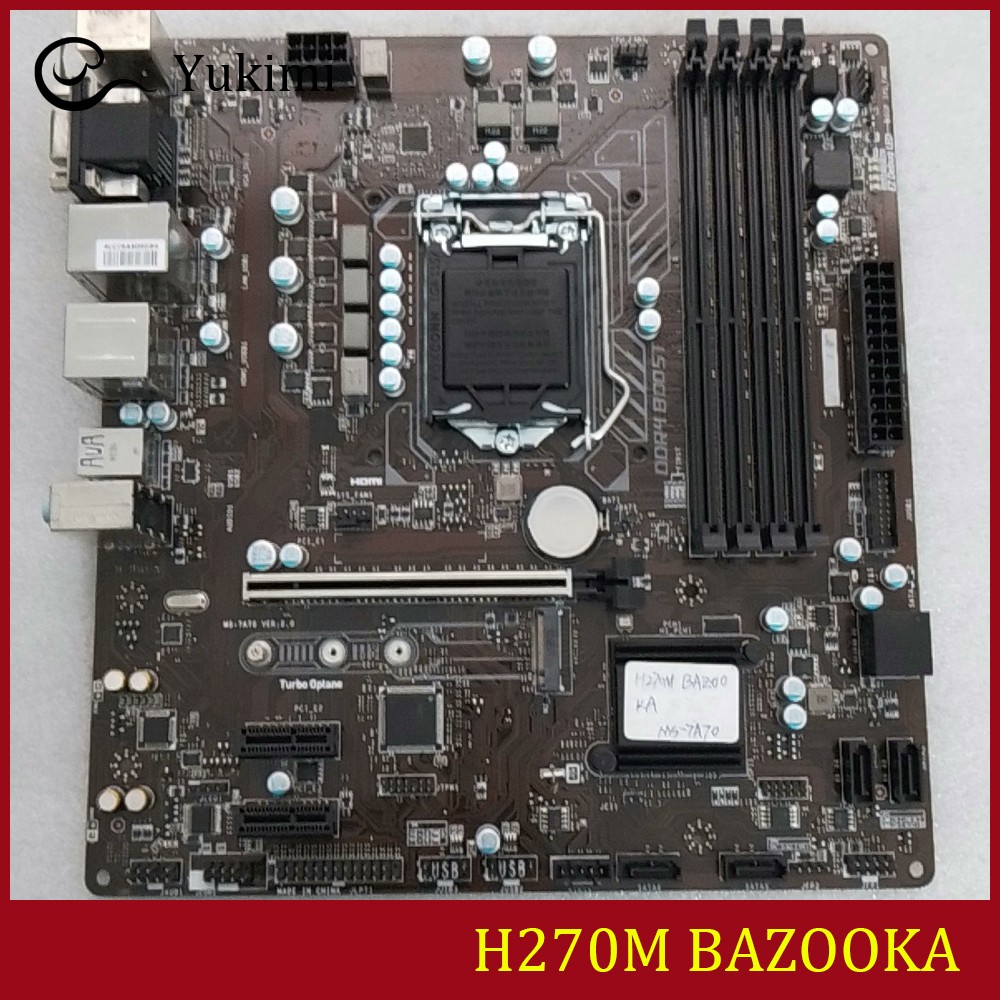 FOR MSI H270M BAZOOKA DDR4*4 LGA1151 64GB HDMI DVI-D M-ATX Ｍotherboard Test OK