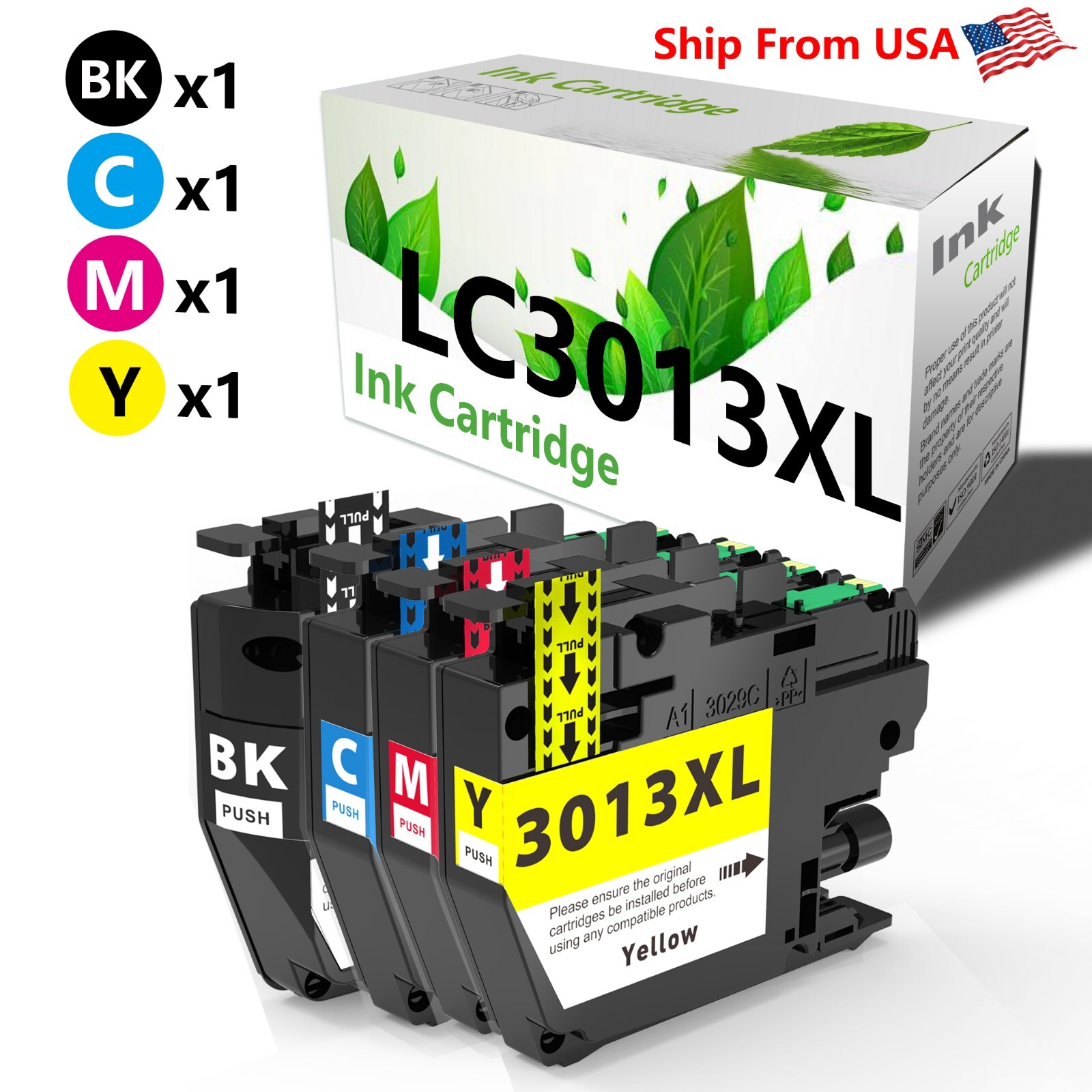 4P Compatible Brother LC3013 LC3013XL Ink Cartridge for MFC J491DW J497DW J690DW