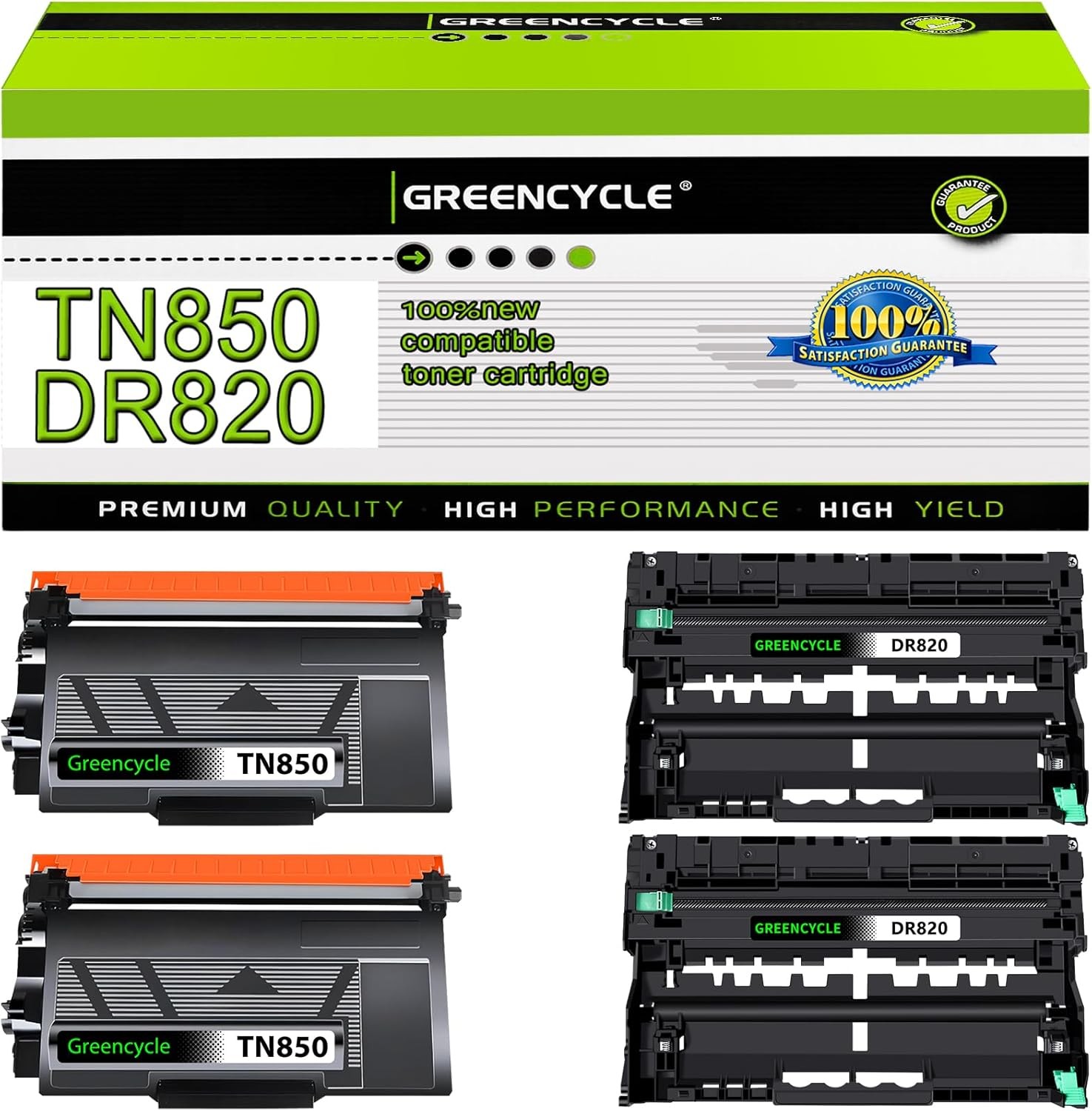 4PK Toner & Drum set for Brother TN850 DR820 MFC-L6900DW MFC-L5700DW DCP-L5650DN