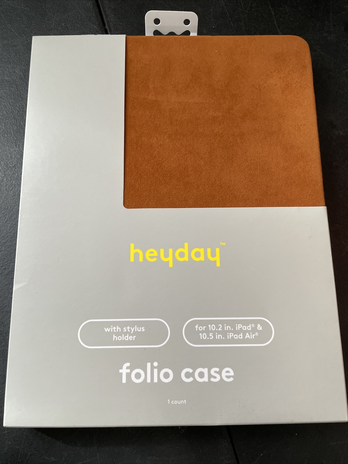 Heyday Folio Case for 10.2 in. iPad & 10.5 in. iPad Air: Brown Faux Leather OPEN