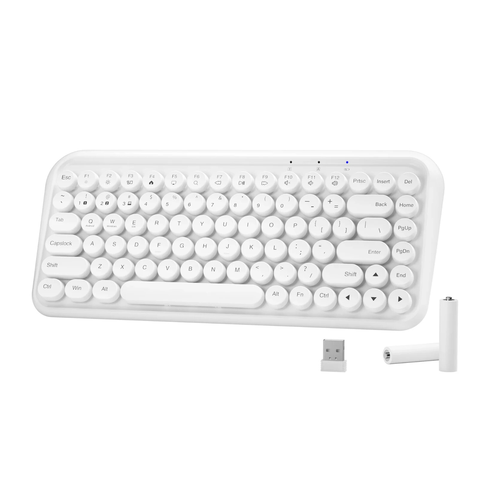 Taiahiro K898 Wireless Mechanical Gaming Keyboard Retro Round Key White NEW