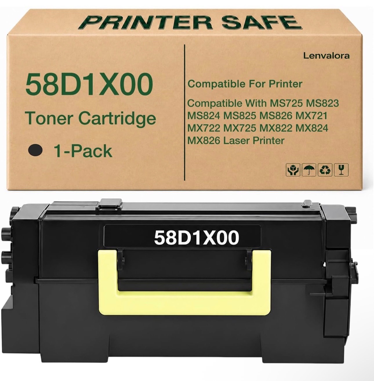 58D1X00 Toner Cartridge Extra High Yield for Lexmark MS725 MS823 MS824 MS825