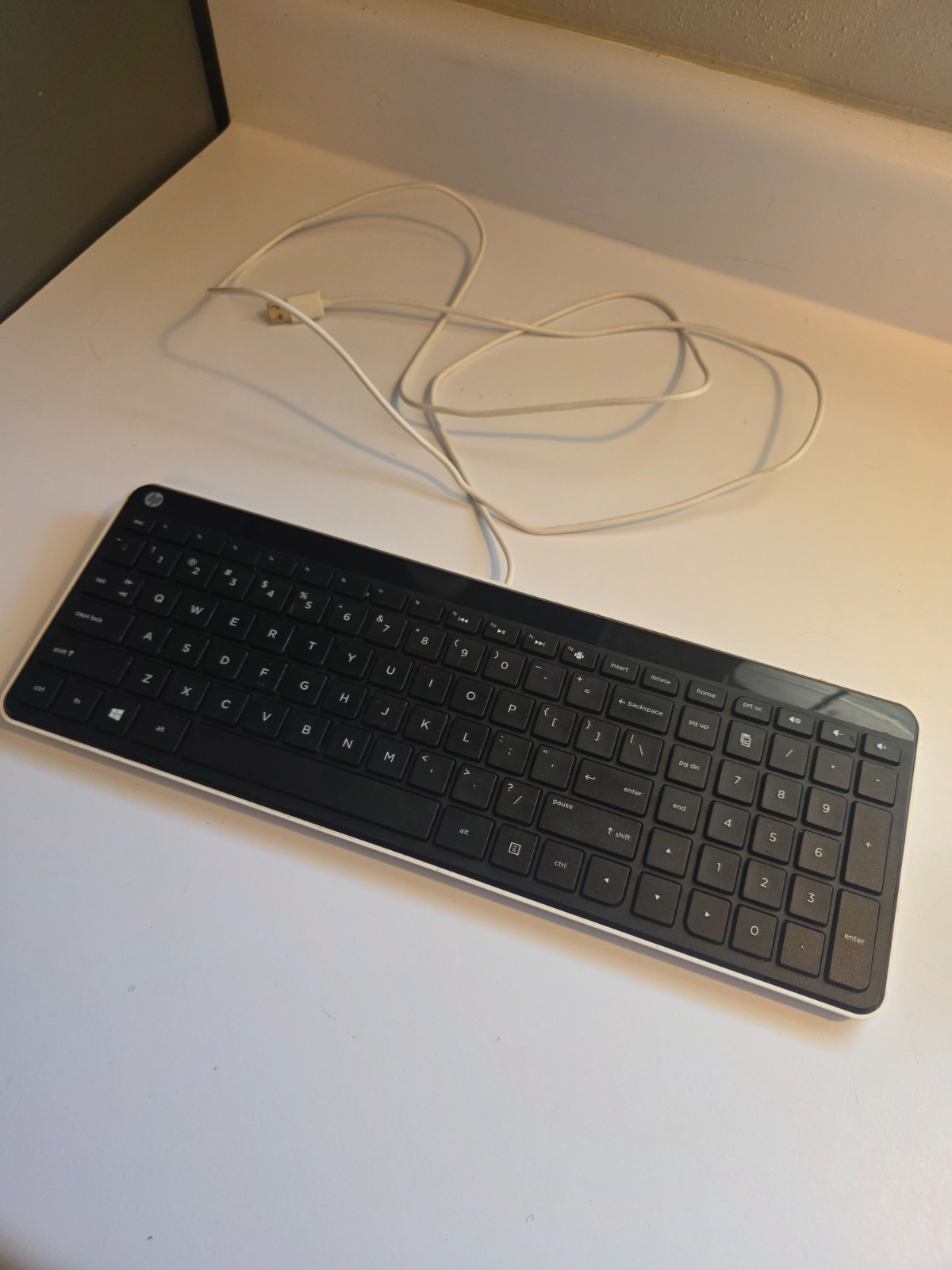 HP KBAH21 Wired USB Keyboard Full Size Numeric Keypad Black