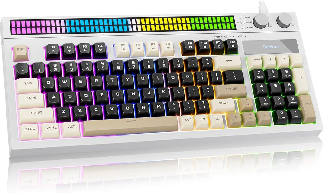 Keyboard Gaming - Audio-Sync RGB Light Strip, 19-Key Anti-Ghosting, Dual Control