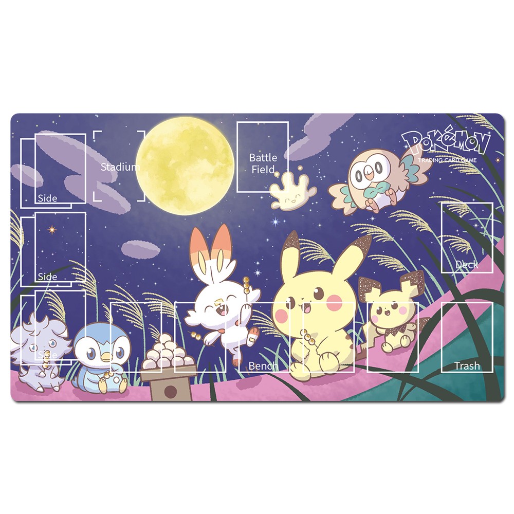 Pokemon Playmat Pikachu Scorbunny Rowlet TCG CCG Mouse Pad Trading Card Game Mat