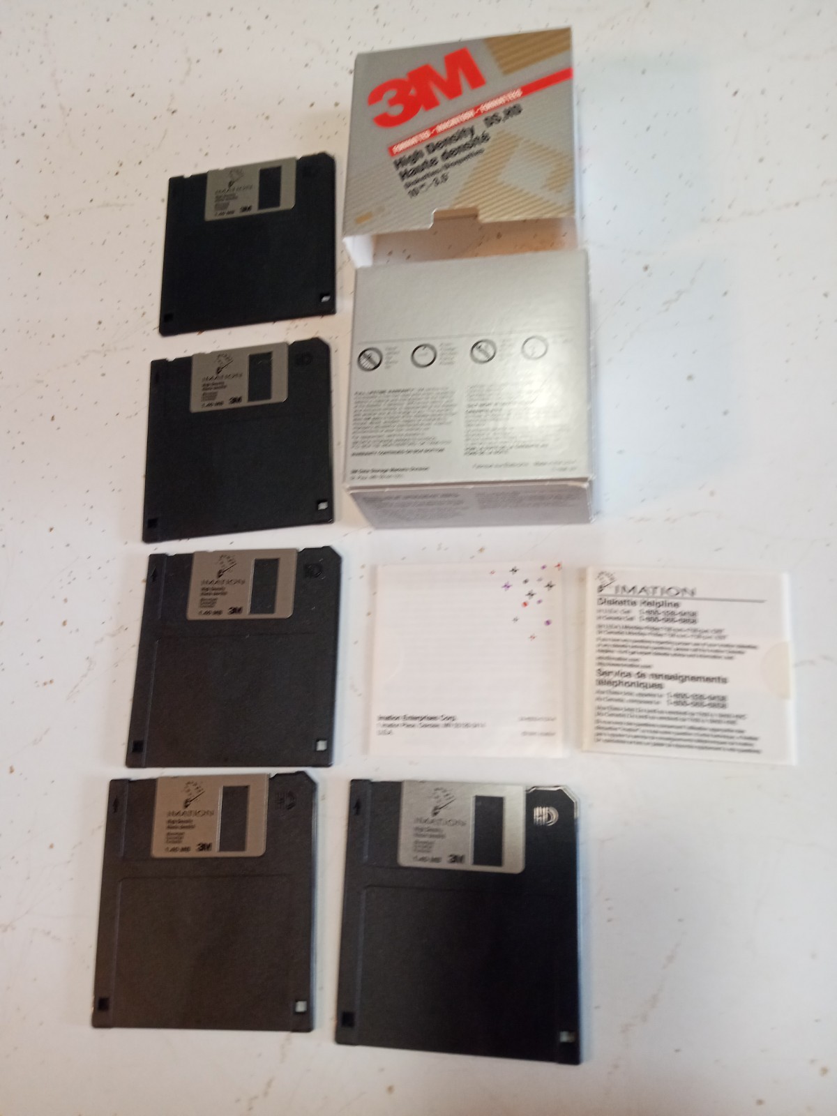 NEW 3M  MAC FORMATTED 3.5" Diskettes 1.40 MB DS HD Floppy Disks 1996 (5 in box)