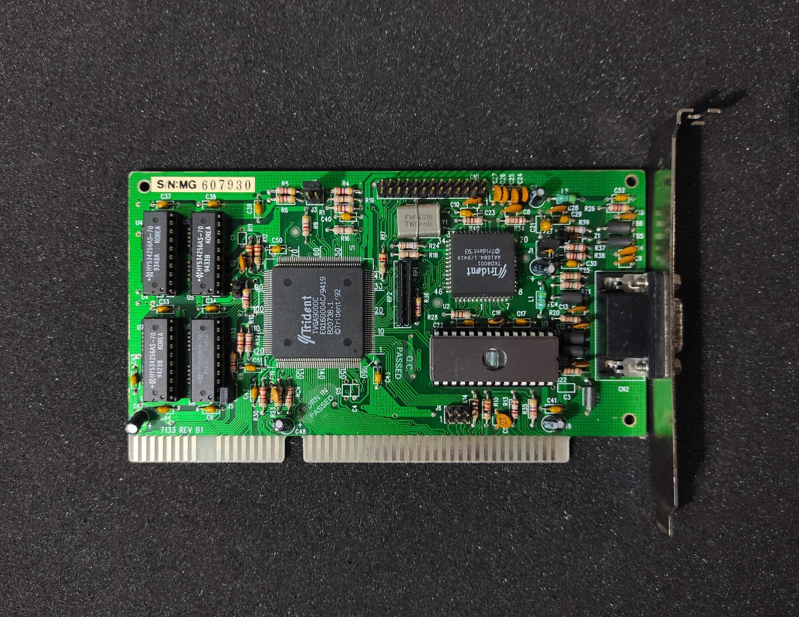 Trident 7133 TVGA9000C Vintage Retro 512KB 16-bit ISA Graphics Video Card