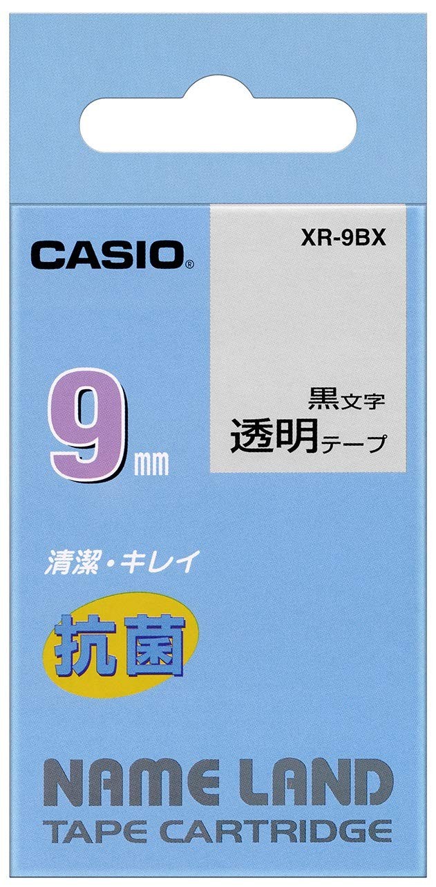Casio Name Land Label Printer Antibacterial Tape 9mm XR-9BX Clear Japan