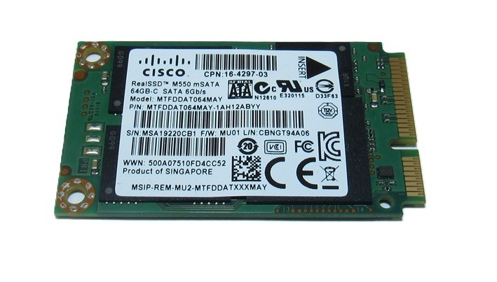 CISCO Micro RealSSD M550 mSATA 64GB SSD  SATA 6Gb/s MTFDDAT064MAY