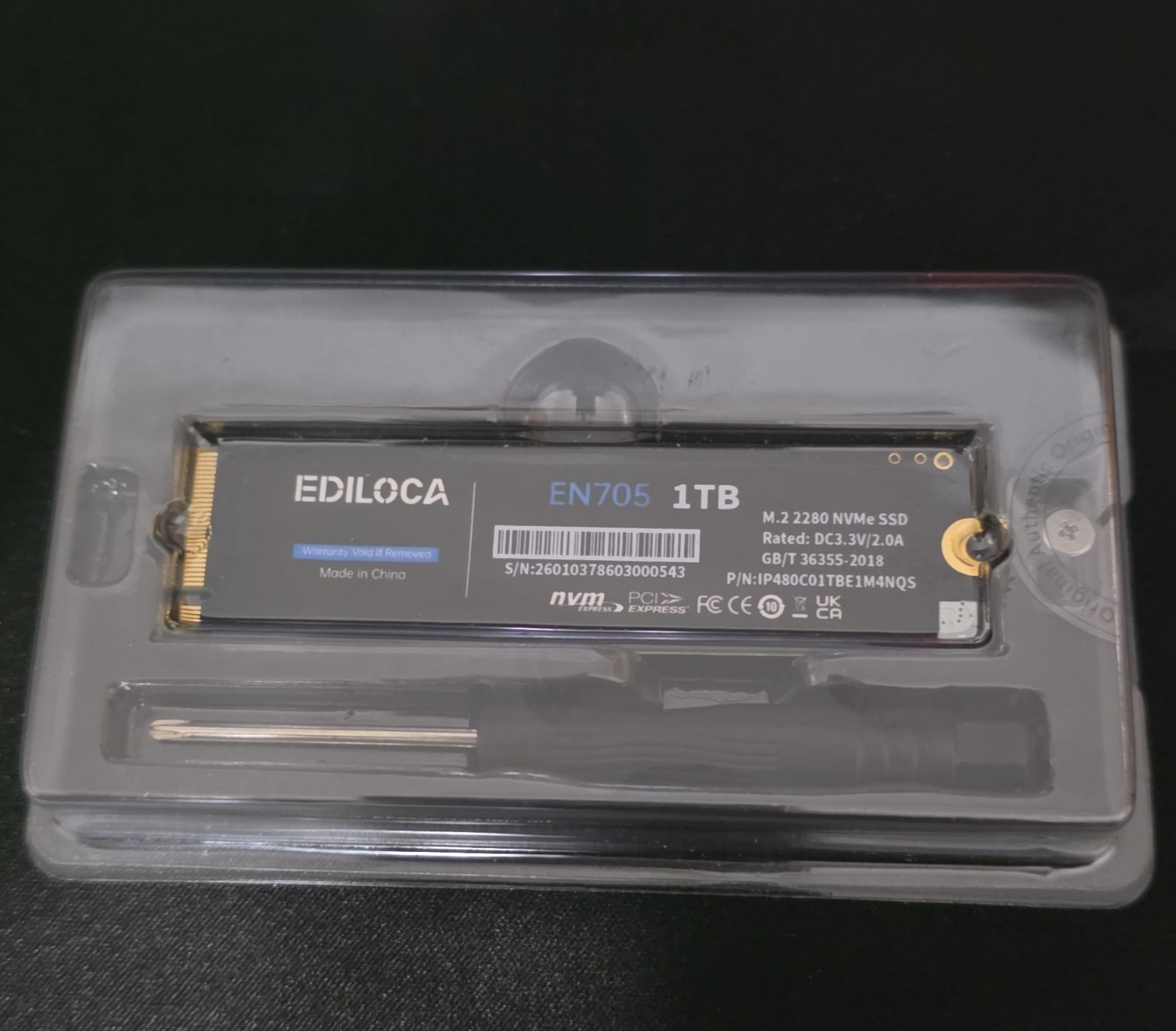 EDILOCA EN705 1TB PCIe Gen4 x4 NVMe M.2 2280 Internal SSD Black