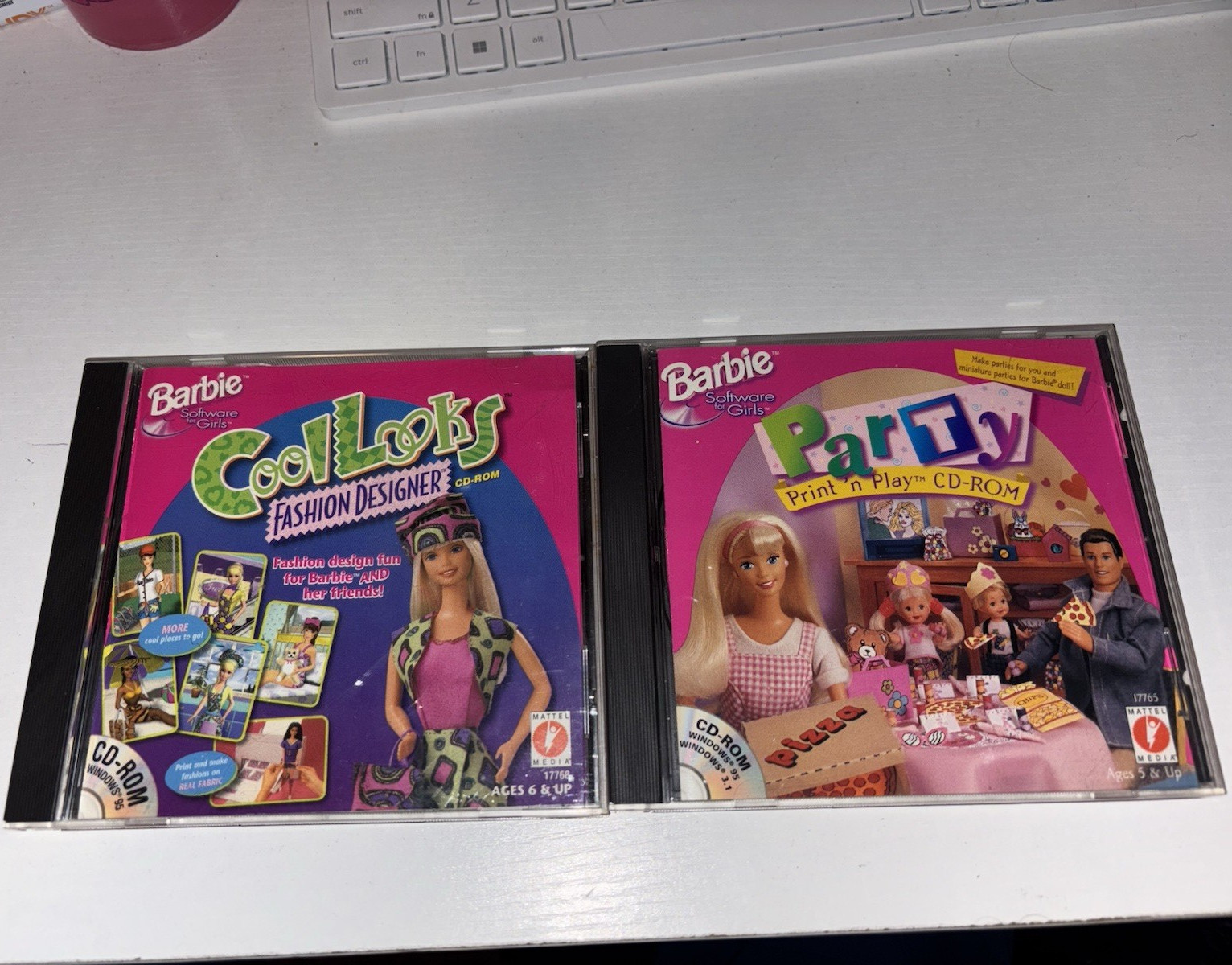 Lot of 3 Barbie PC CD-ROM Lot Cool Looks Fashion Designer & Party Print 'n Play