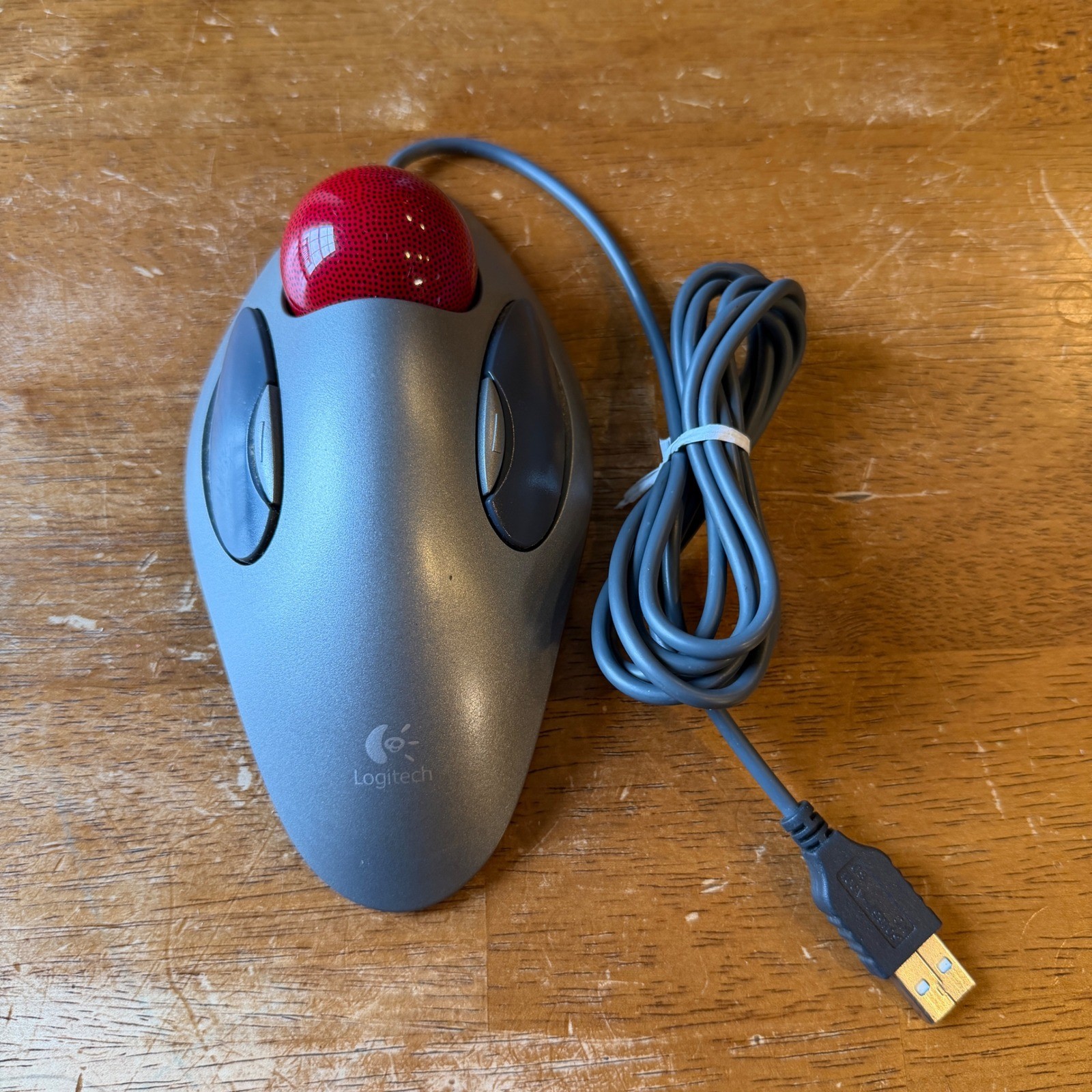 Logitech Trackman Marble Mouse USB Wired Optical Ambidextrous Trackball T-BC21