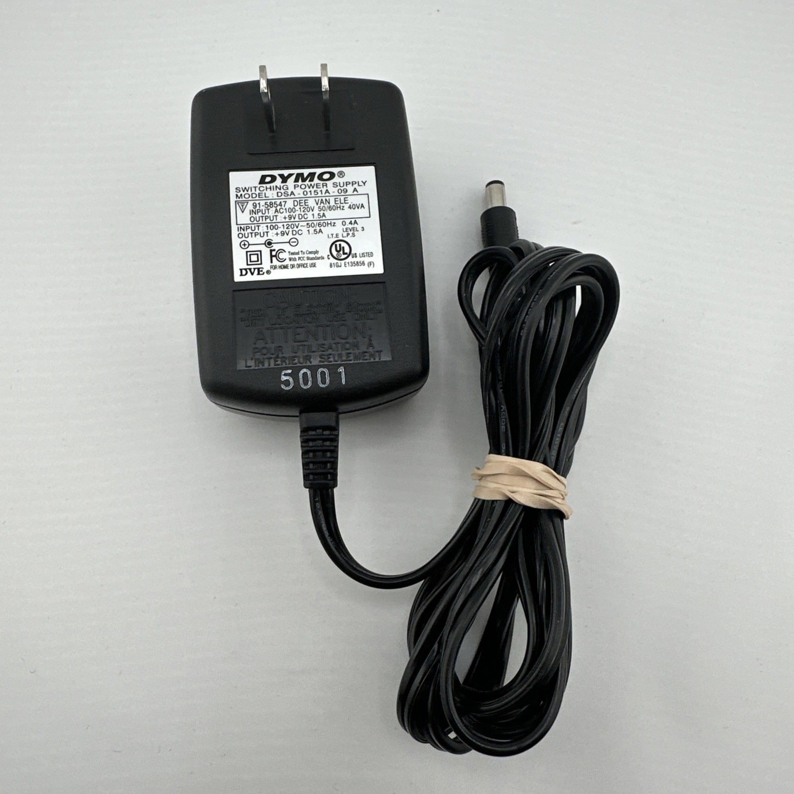 Genuine Dymo DSA-0151A-09 AC/DC Switching Power Supply Adapter 9V 1.5A OEM 