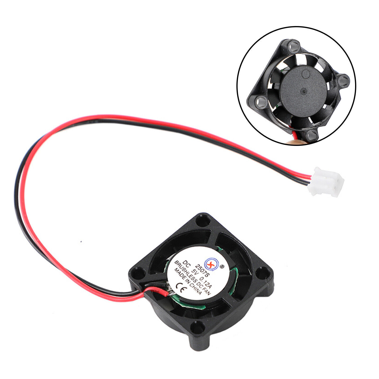 Brushless DC Cooling Blower Fan 5V 0.12A 2507S 25x25x7mm Sleeve 2 Pin Wire