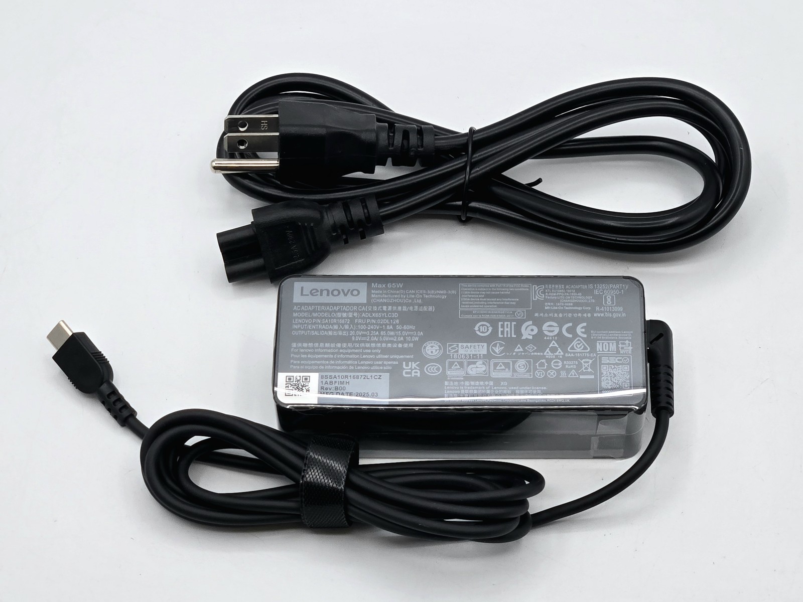 Lenovo OEM 65W USB-C Charger Type-C Adapter ThinkPad X1 Carbon Yoga ADLX65YLC3A