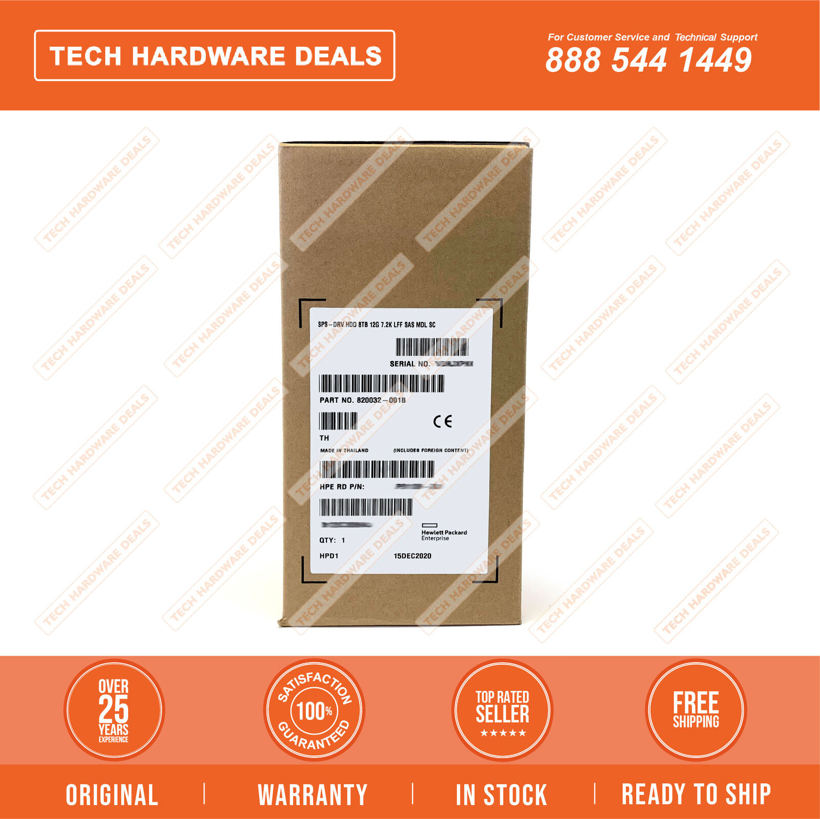 819201-B21  HPE 8 TB SAS 7.2K rpm 512e large form factor hard drive in a Smar