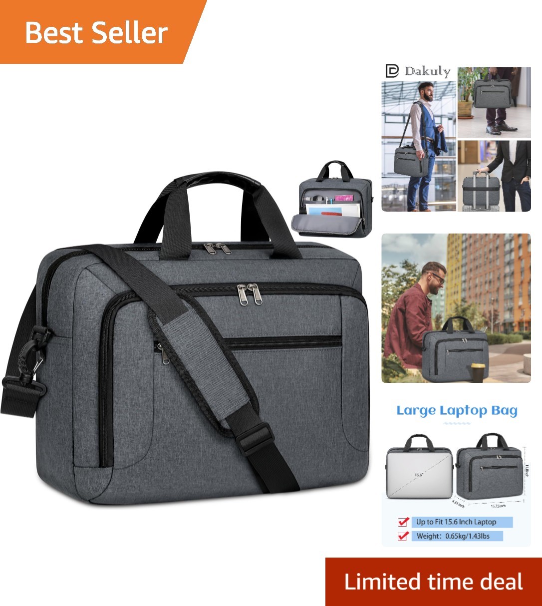 Chic 15.6-Inch Laptop Messenger Bag - Durable & Adjustable for Professionals