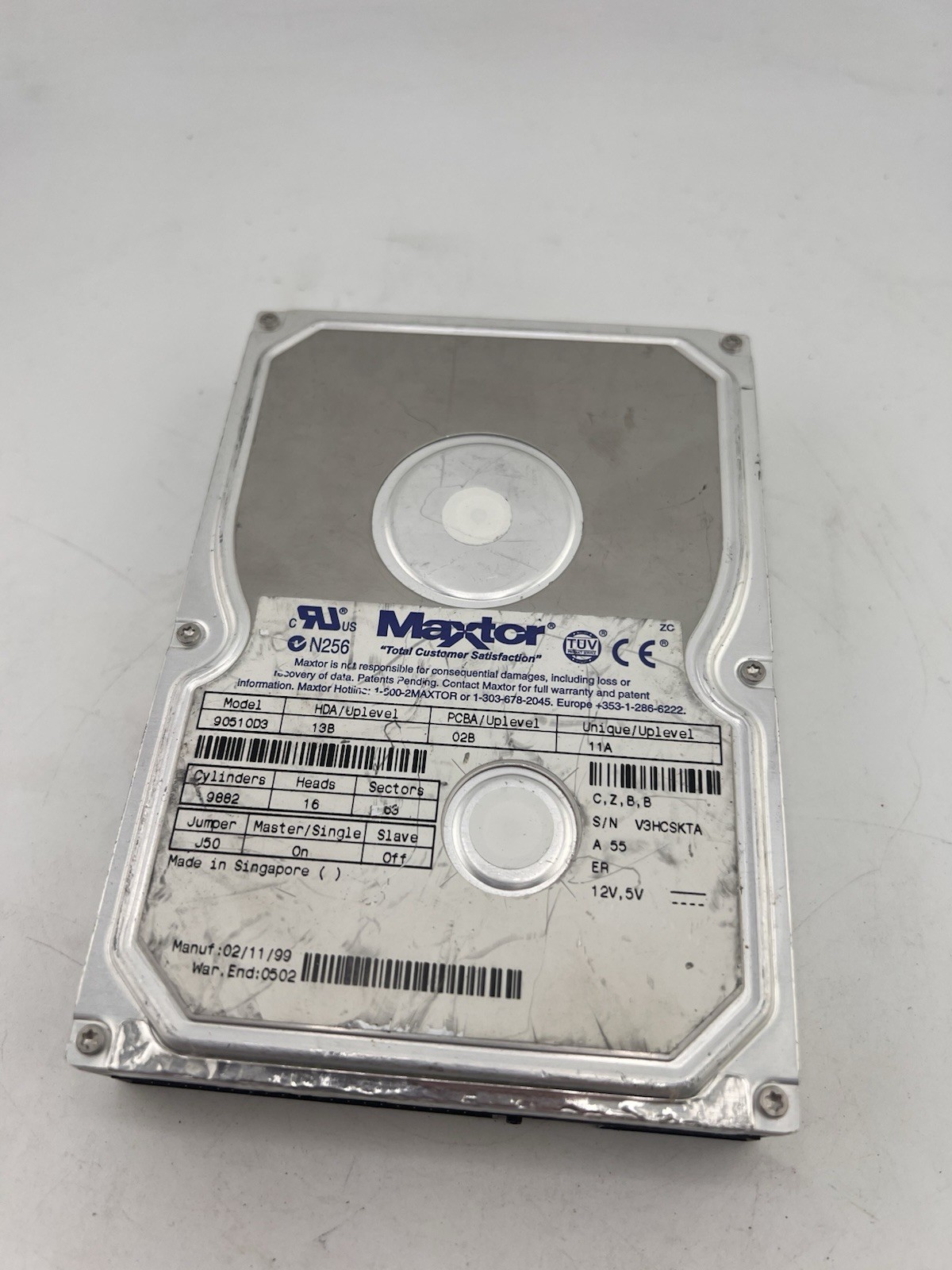 Maxtor 90510D3 Hard Disk Drive HDA 13B PCBA 02B 11A V3HCSKTA