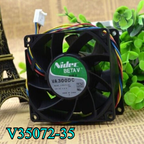 1PCS Nidec BETAV VA300DC V35072-35 12V 0.9A 4 Wire Chassis Fan 8cm 80*80*38