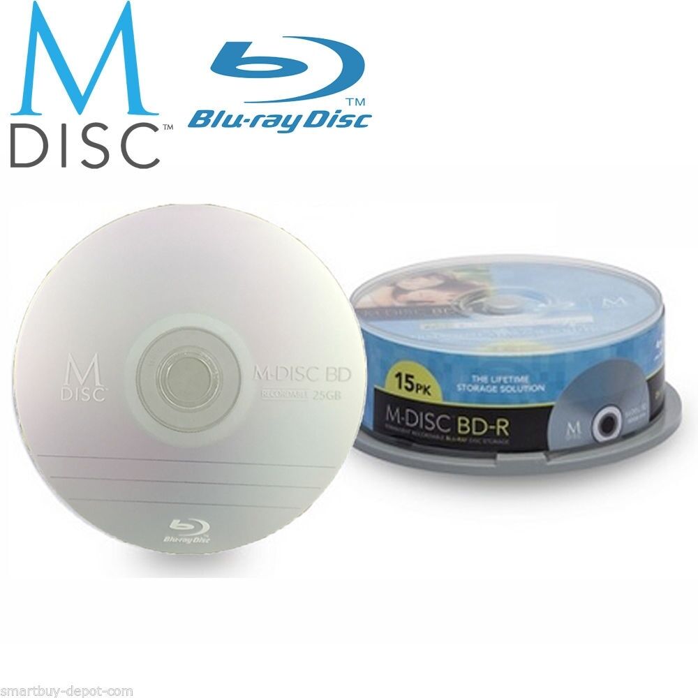 15 Pack Millenniata M-Disc BD-R 25GB 4X HD 1000 Year Permanent Recordable Disc