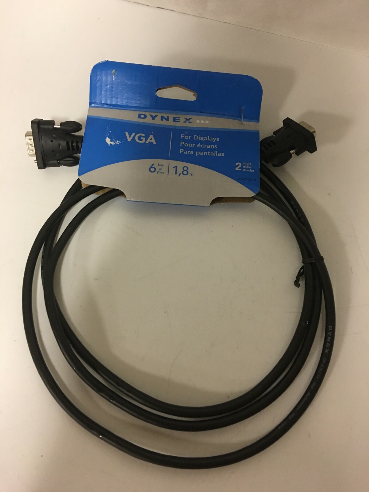 Dynex 6' Ft VGA Display Cable 2 Male Black DX-C102111