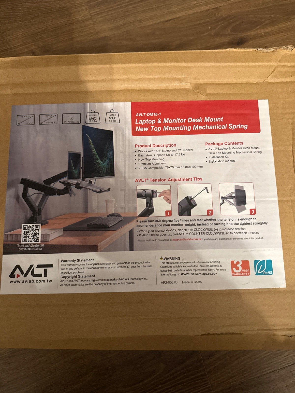 AVLT Laptop and Monitor Stand - Mount 15.6" Notebook and 32" Monitor on 2 Ful...