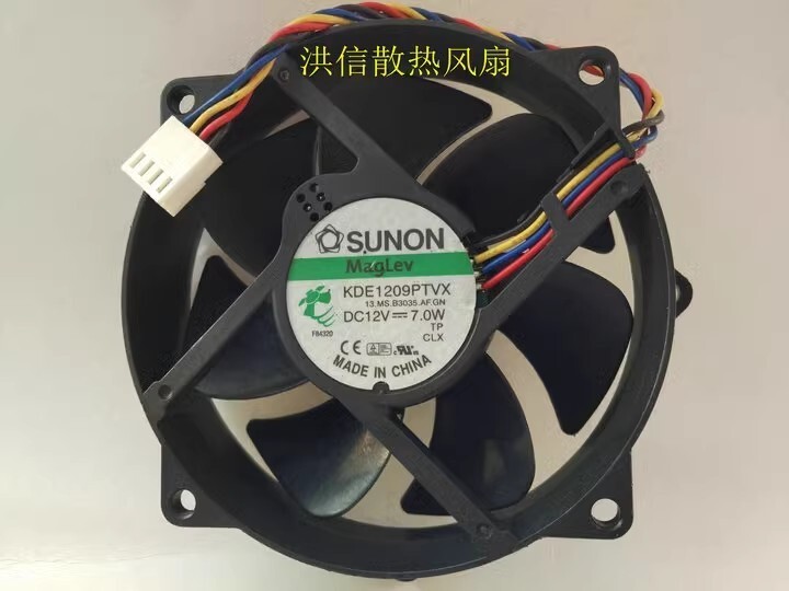 SUNON KDE1209PTVX DC12V 7.0W 9CM 4-pin bearing PWM temperature control CPU fan