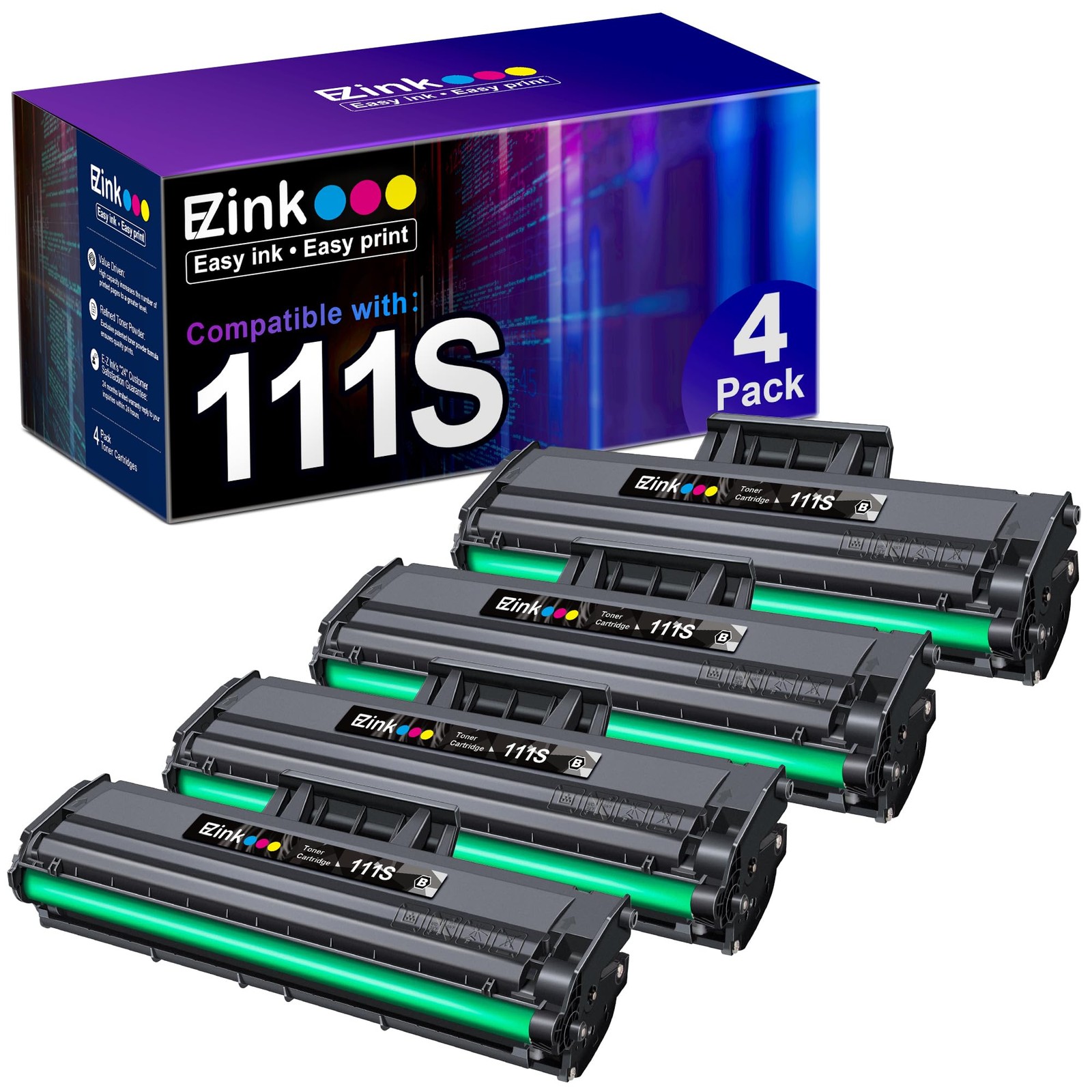 EZ Ink Compatible MLTD111S Black Toner Cartridge High Yield Replacement for