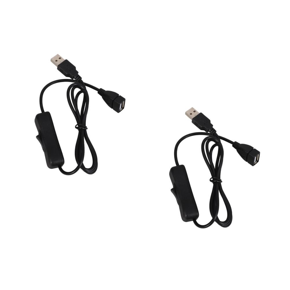 2pcs USB Inline On/Off Button Extension Cable, Male to Female 5V Power Control,