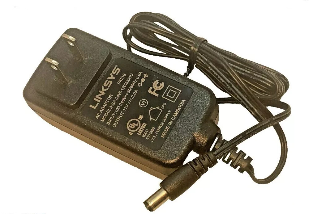 LINKSYS KSA-24W-120200HU EA7300 EA7450 EA8300 EA8250 NEW OEM ADAPTER 12V 2A 2.1