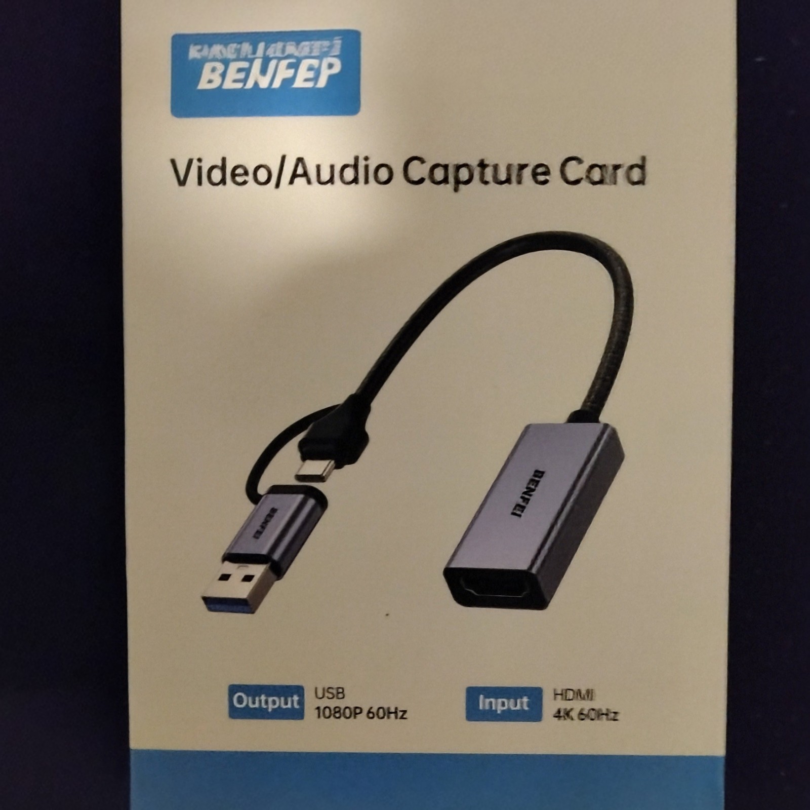 Benfei USB 3.0 HDMI Capture Card 4K60 Input 1080p60 OBS Streaming – Brand New