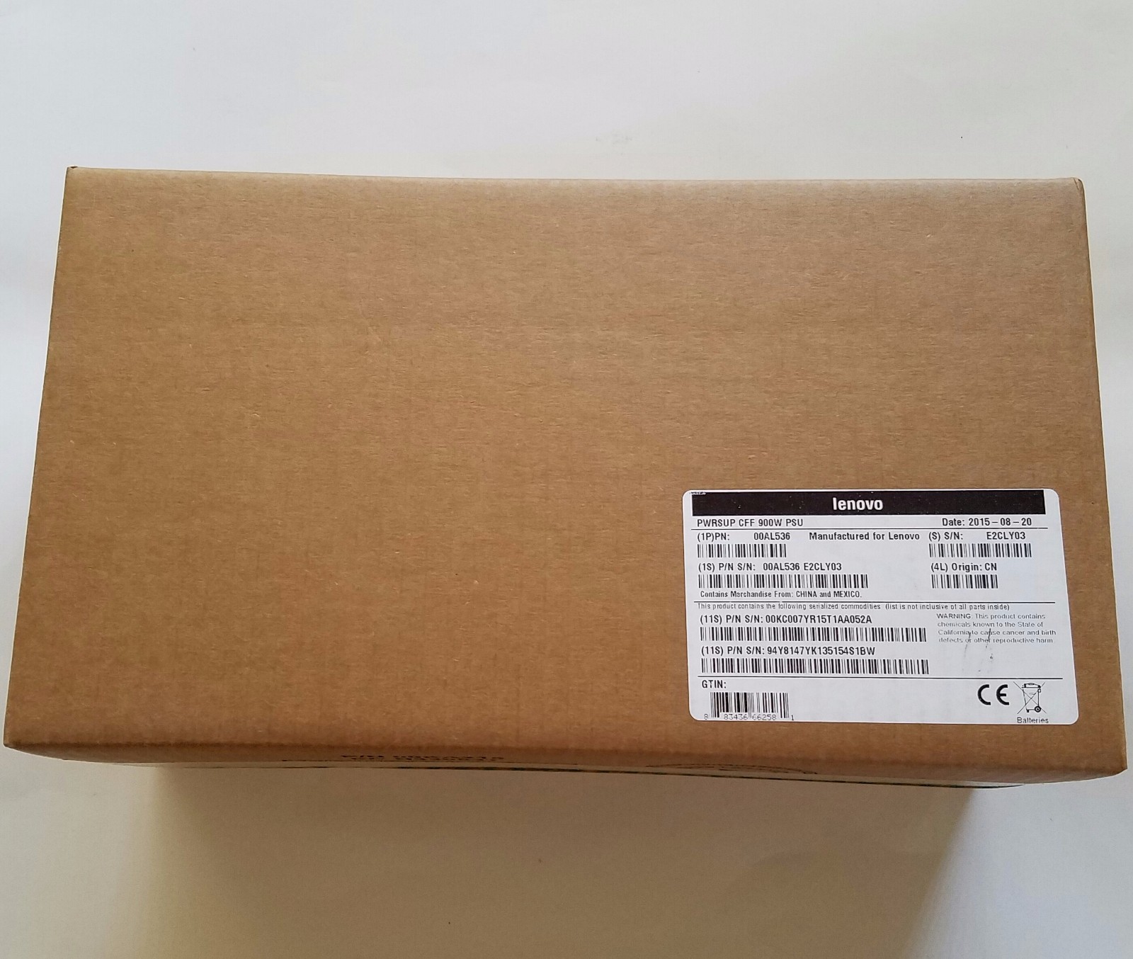 NEW Lenovo System X 00AL536 IBM x 900W High Efficiency Platinum AC Power Supply