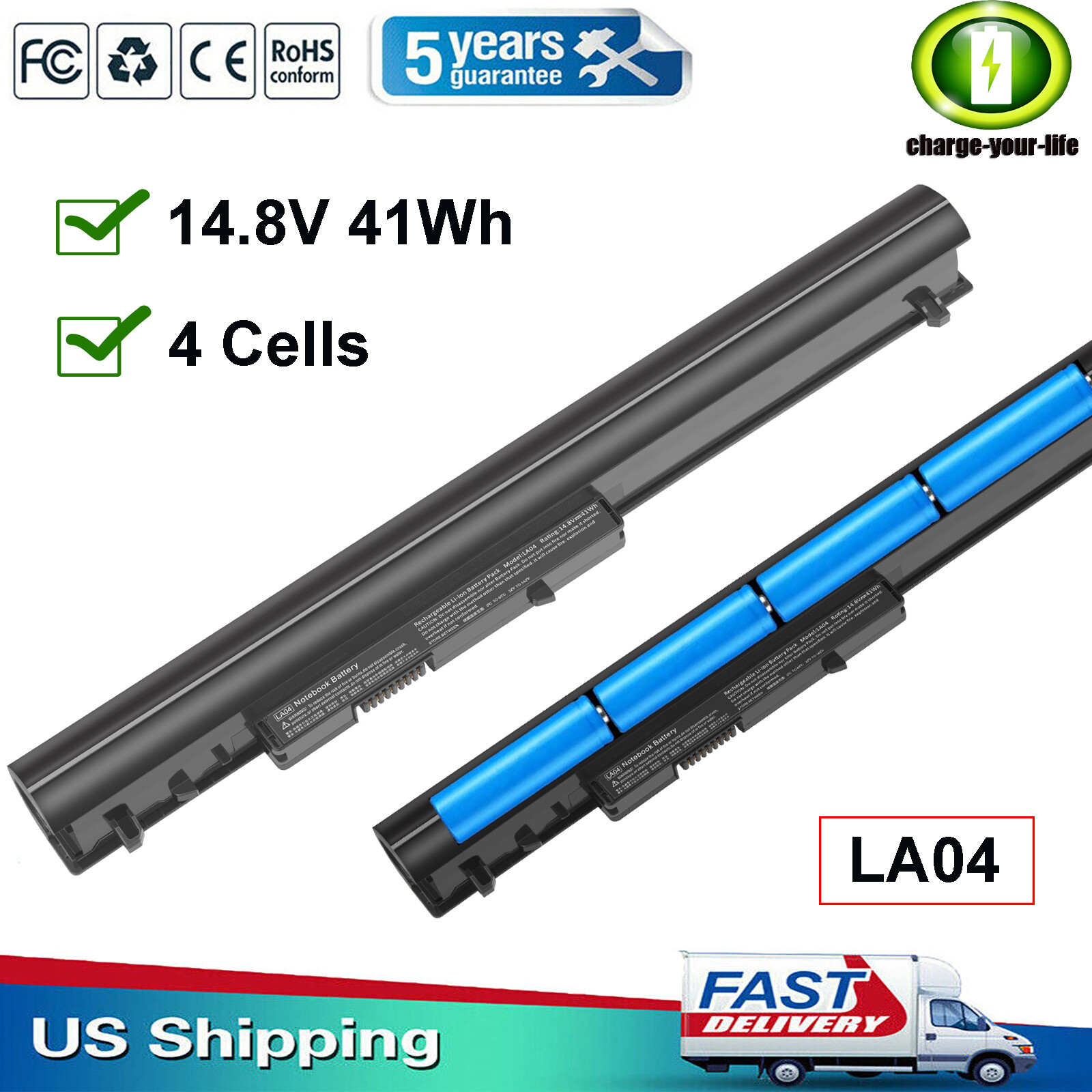 LA04 LA03 776622-001 728460-001 752237-001 15-1272wm For HP Spare Battery FAST