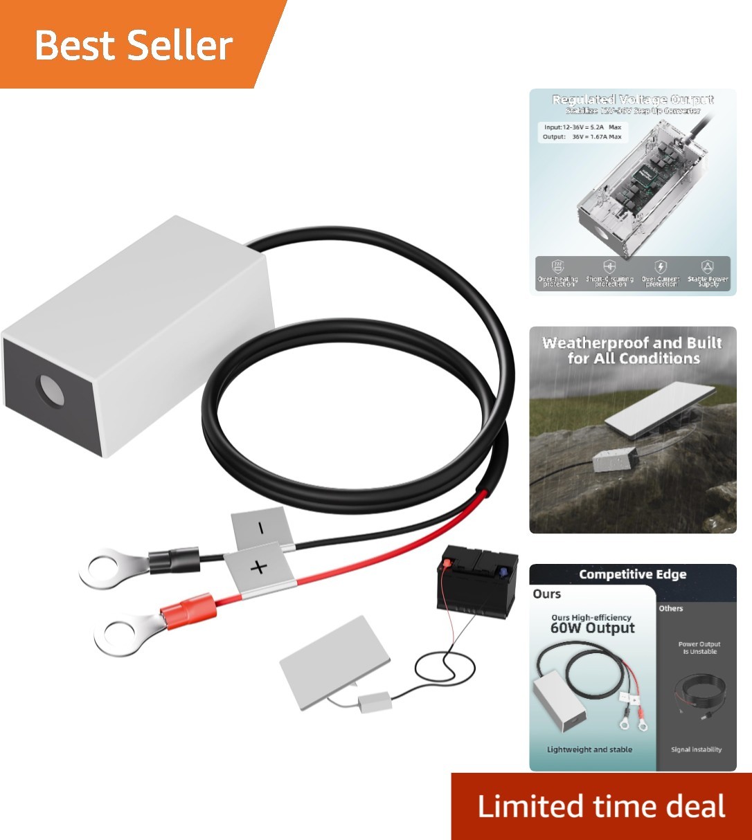 Reliable Waterproof DC Power Supply for Starlink Mini: 1.67A Output Adapter
