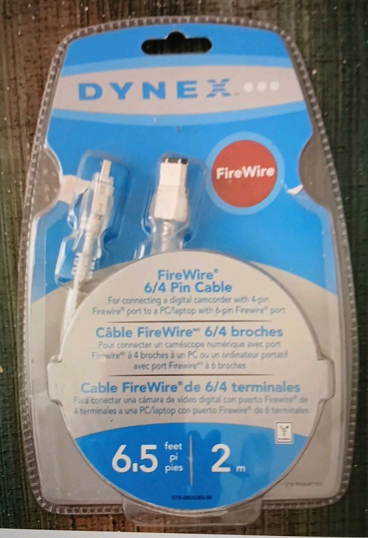 Dynex IEEE 1394 FireWire 6-Pin to 4-Pin Cable 6.5 feet (DX-FW64CAM) DG2