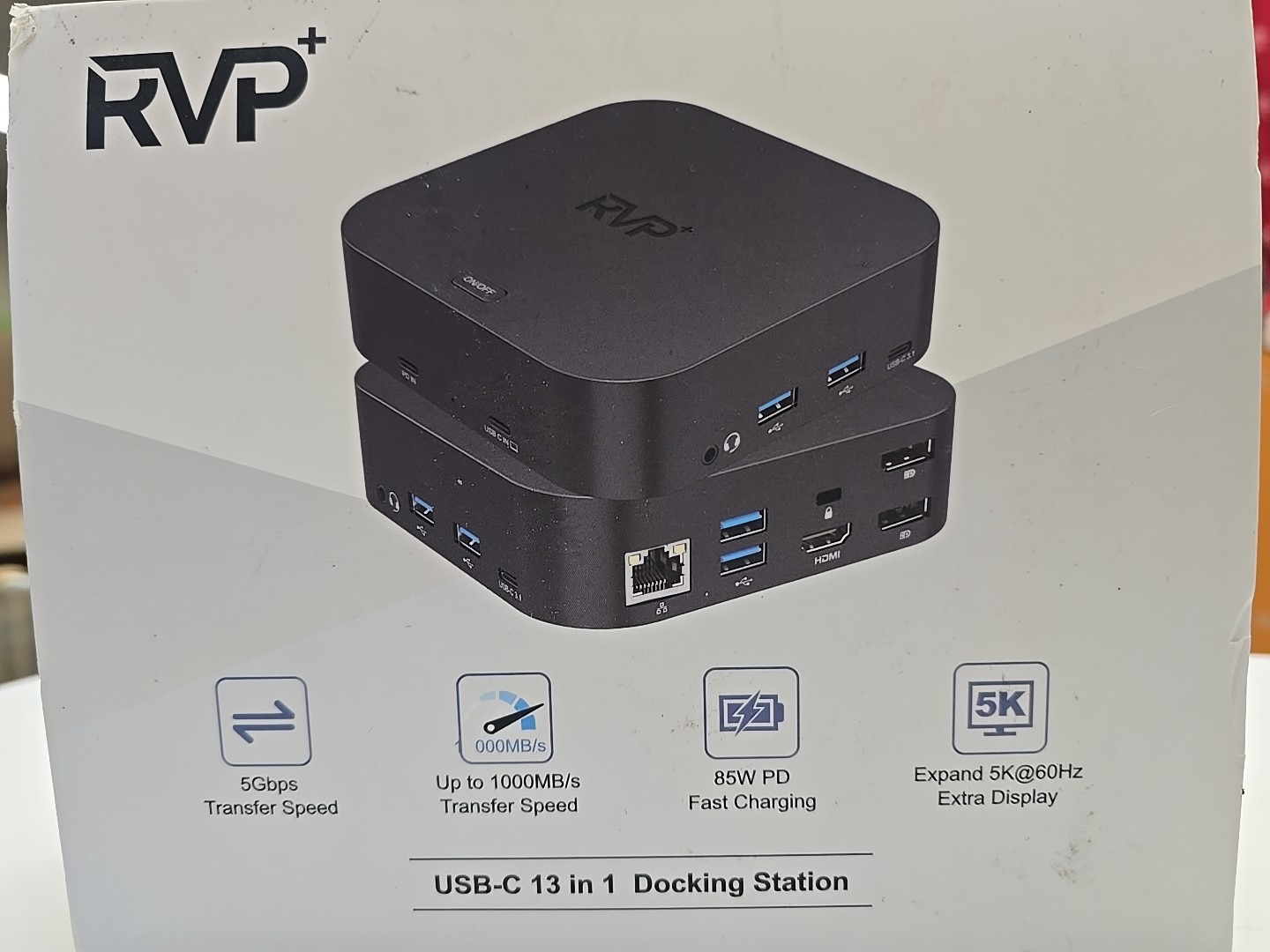 RVP+ 13-in-1 Docking Station - 3 Monitors, 4K HDMI, USB-C, 100W Laptop Charging