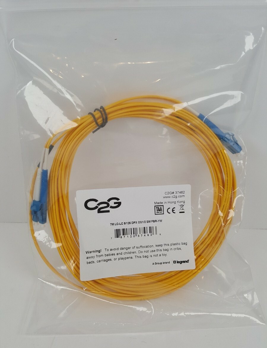 1 C2G 7M LC-LC 9/125 Duplex Single-Mode Fiber Cable  g017