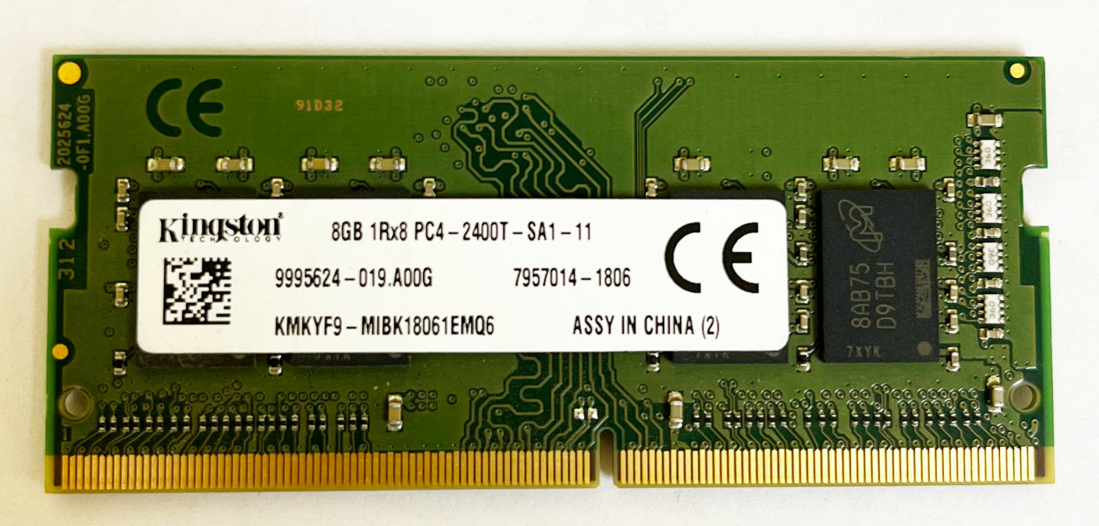 Kingston 8GB 1Rx8 PC4 2400 KMKYF9 Sodimm *TESTED*
