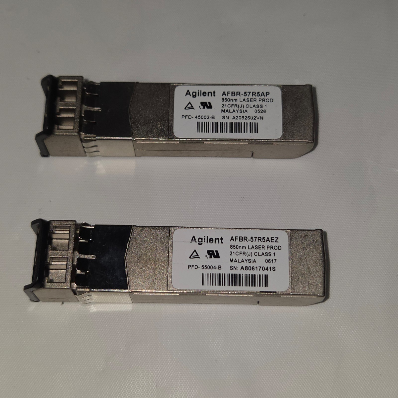Lot 2 Agilent AFBR-57R5AP AFBR-57R5AEZ 4Gb 850nm SFP Transceivers