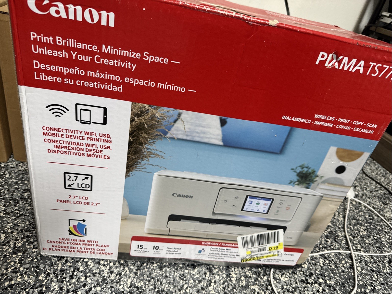 Canon PIXMA TS7722 Multi-Function, Wireless Color Inkjet Printer 6256C022 New 