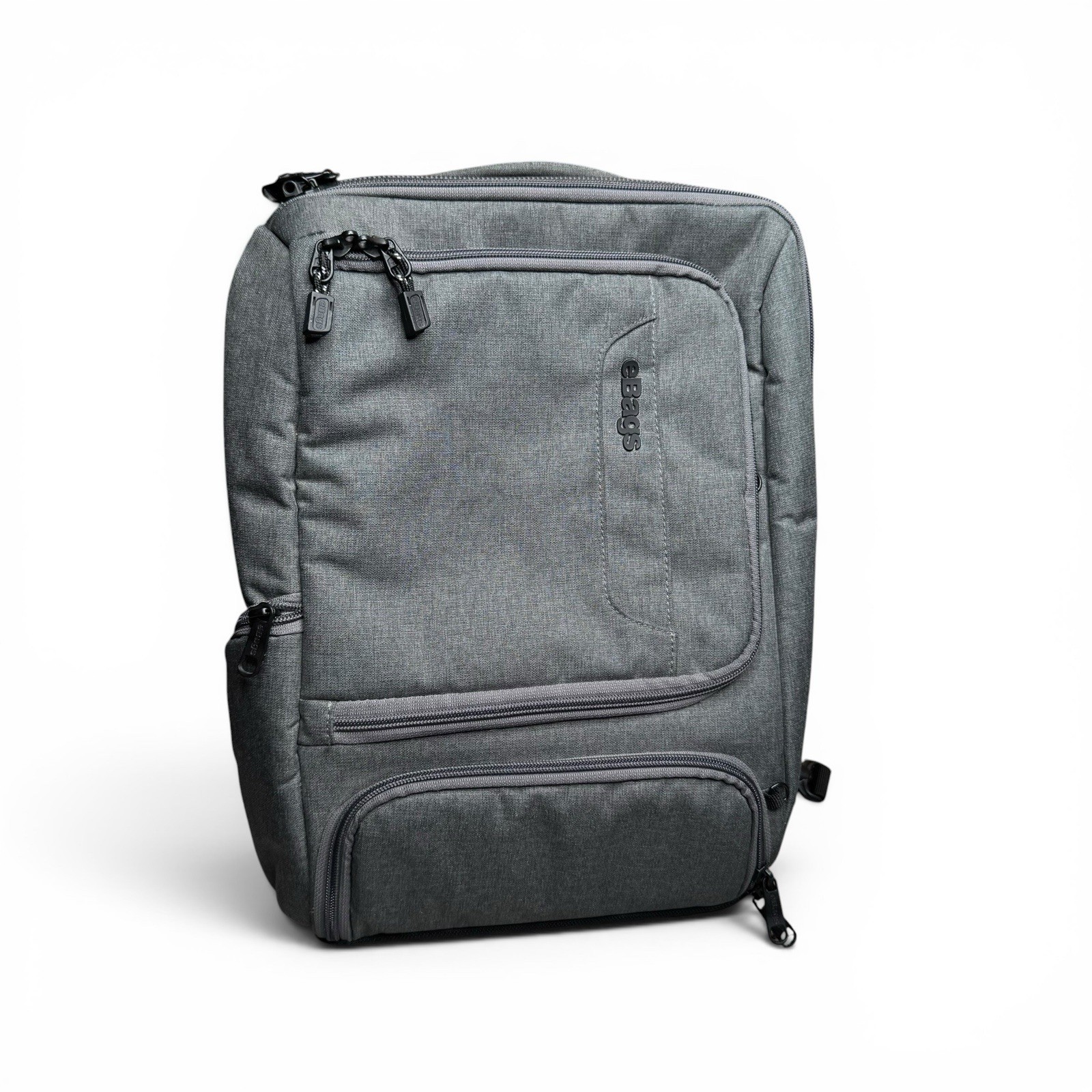eBags Professional Slim Laptop Backpack Heathered Graphite EUC Multiple Pockets