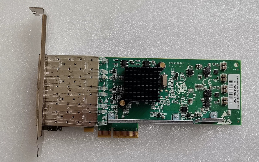 Used Silicom PE2G4SFPI35L 4-Port SFP Gigabit PCIe x4 Low Profile Network Card
