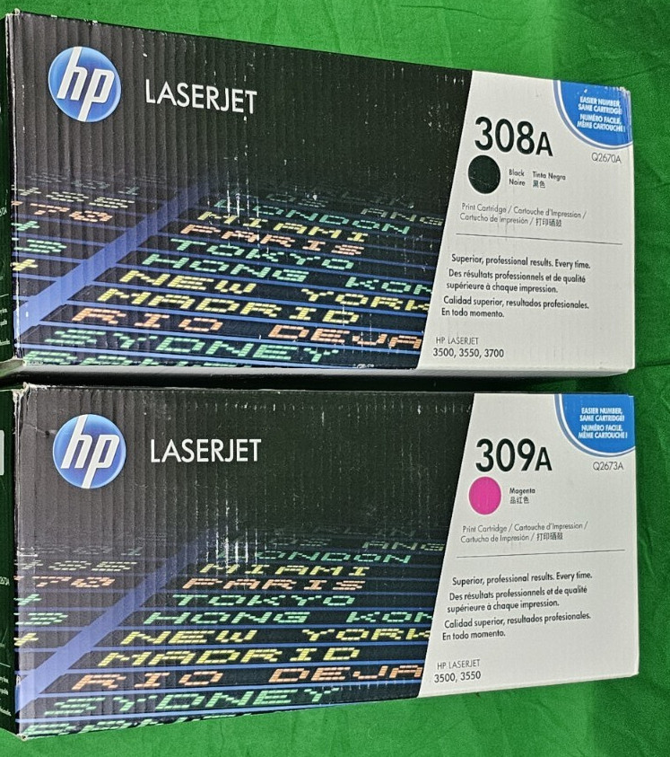 LOT NEW OEM SEALED HP TONER CARTRIDGES Q2670A BLACK & Q2673A MAGENTA