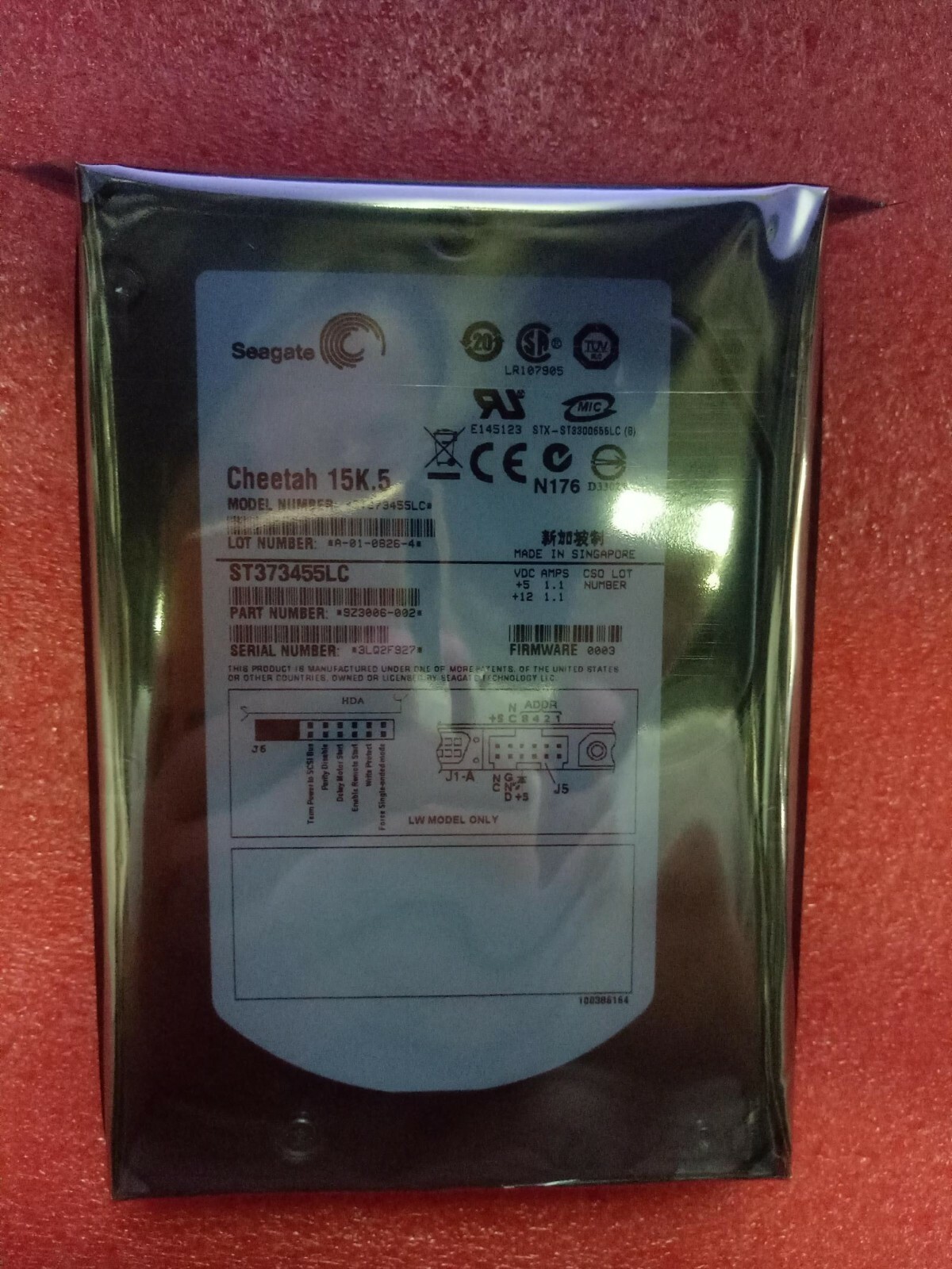FOR Seagate Cheetah 15K.5 73.4GB Internal 15000RPM 3.5" (ST373455LC) HDD