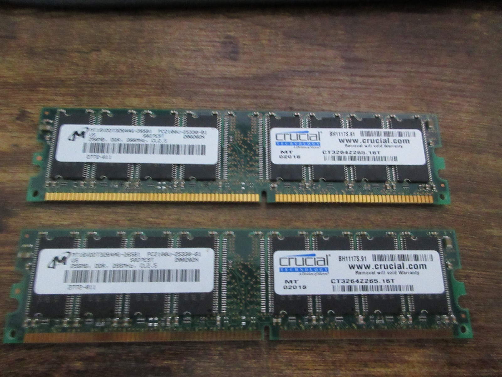 LOT OF FIVE - MIXED BRAND - MIXED SPEED MEMORY MODULES - NICE