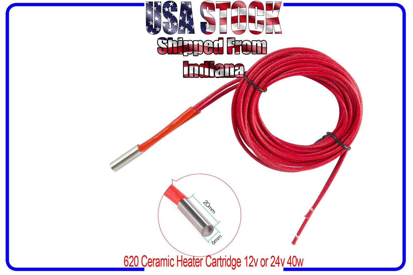 Cartridge Heater 24V 40W 0r 12v 40w For Prusa 3D Reprap Printer Extruder Hotend